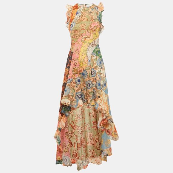 Zimmermann Dresses & Skirts - Zimmermann Multicolour Floral Print Cotton Junie Racer Back Dress M